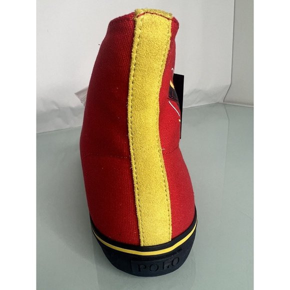 Polo Ralph Lauren Men Shoes Solomon Christmas Red Ski Canvas Sneakers Sz 10 10.5 - Picture 4 of 8